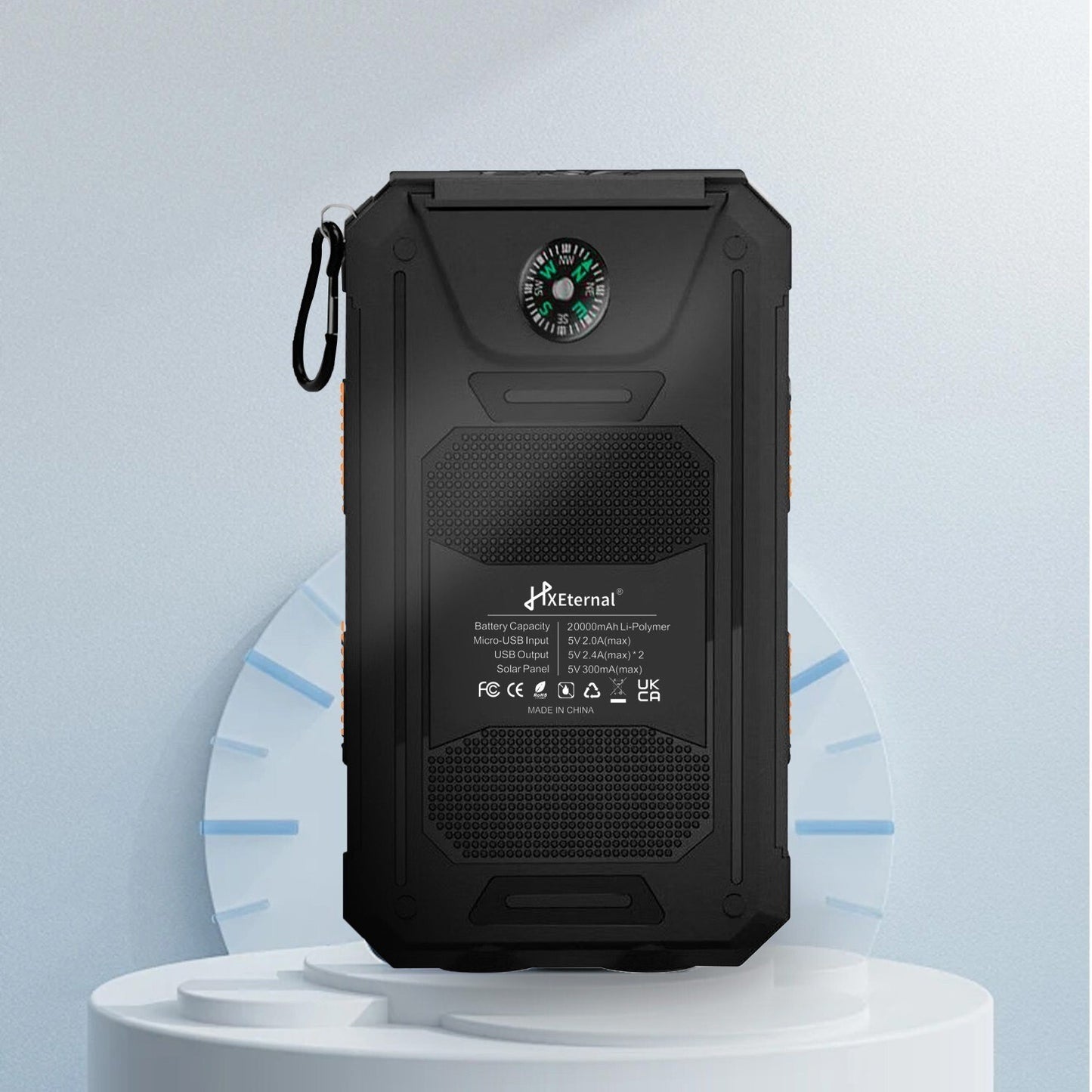 🔋 "20,000mAh Portable Solar Power Bank – Dual USB, iPhone & Android Compatible"